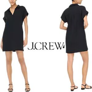 J.Crew Short-Sleeve Gauze Popover Mini Dress – Size XS – Black – NWT